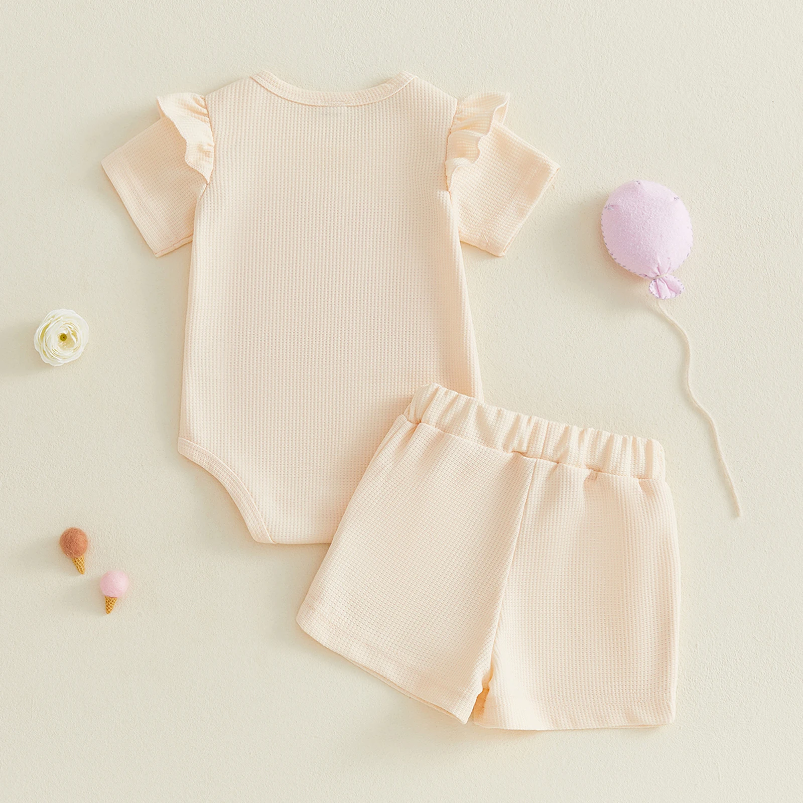 Conjunto de verano para niña con mono y letras bordadas - imagen 4