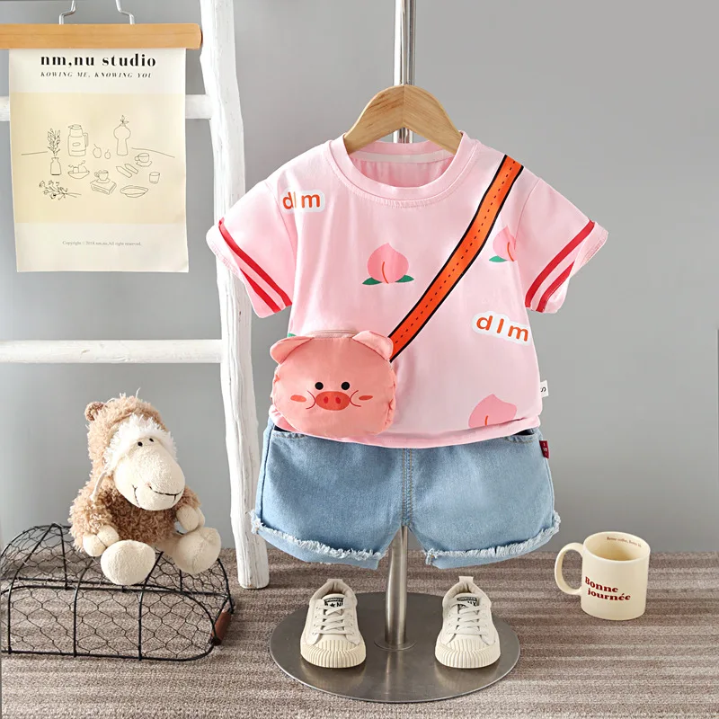 Conjunto de verano para bebé: camiseta con dibujos y pantalón corto - imagen 2