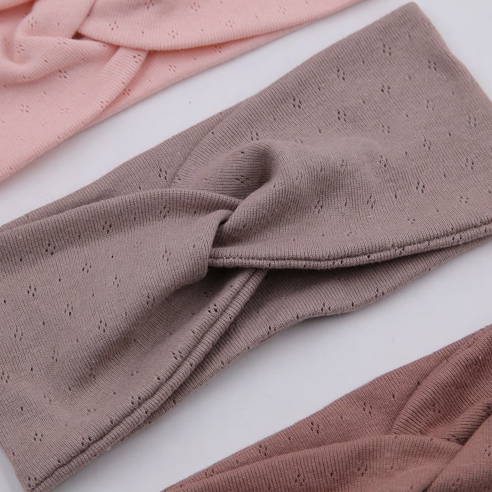 Diademas elásticas de algodón orgánico para niñas – Turbante hueco