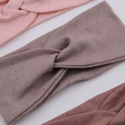 Diademas elásticas de algodón orgánico para niñas – Turbante hueco