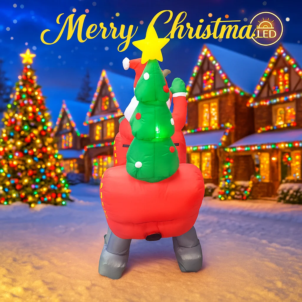 Adorno navideño inflable con iluminación LED integrada