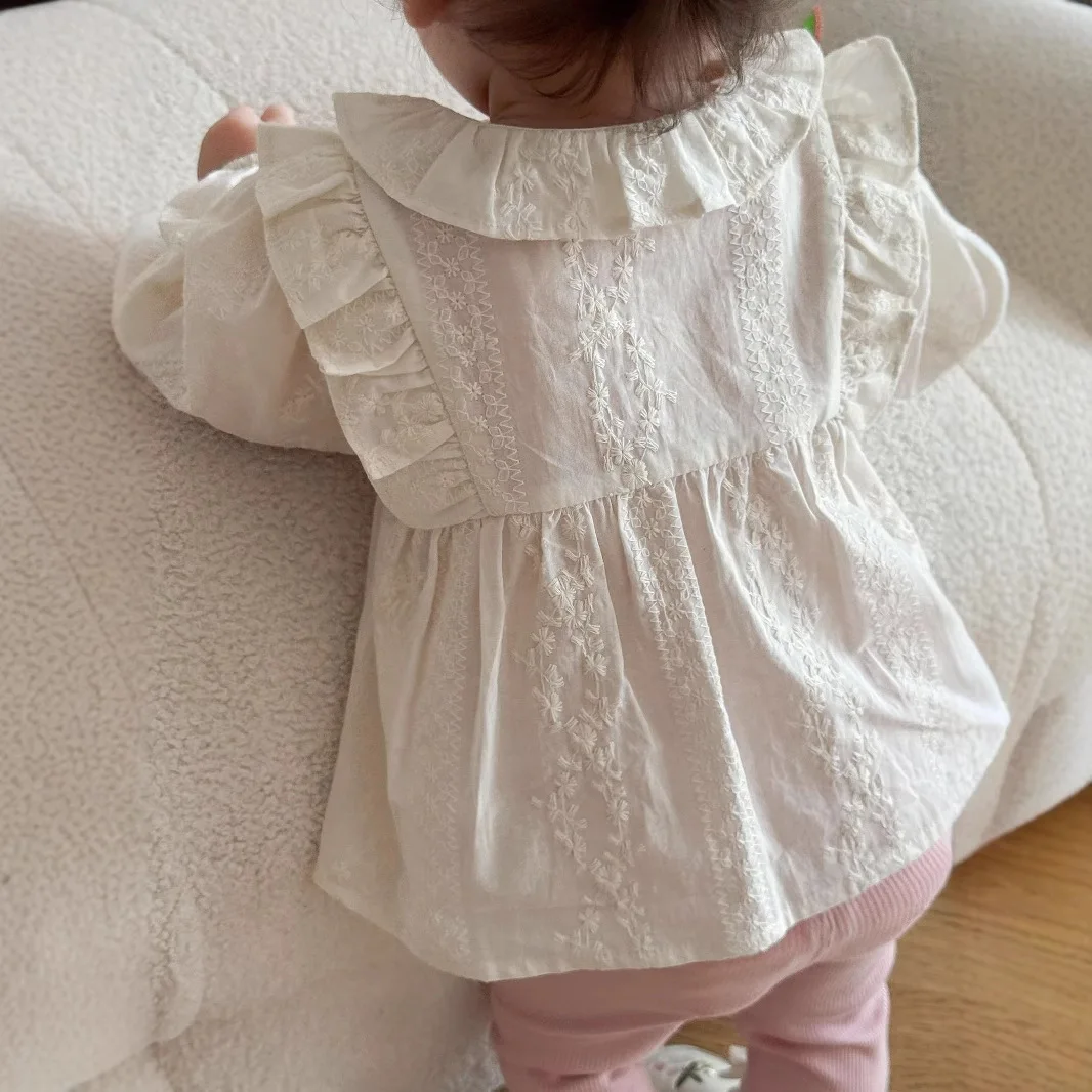 Blusa infantil floral de algodón cuello redondo - imagen 4