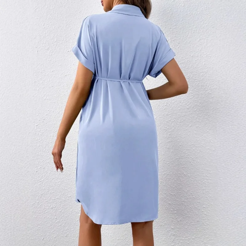 Vestido de maternidad verano con botones y cinturón