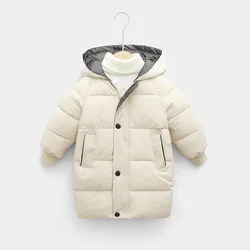 Abrigo de invierno con capucha para niña, chaqueta cálida larga