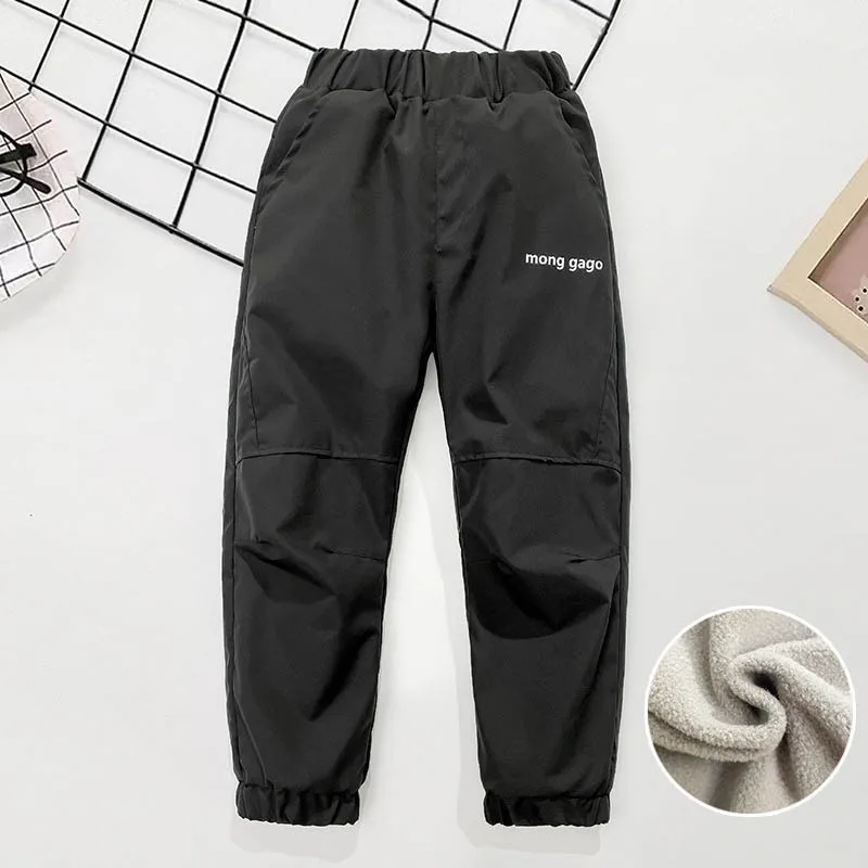 Pantalones de invierno acolchados a prueba de viento para niños