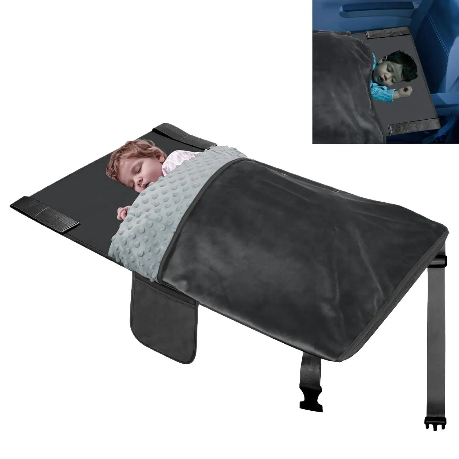 Cama de viaje portátil infantil plegable con manta para dormir - imagen 3