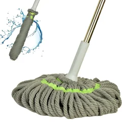 Mopa de microfibra autoescurrable giratoria para suelos de madera