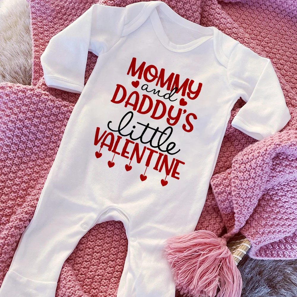 Mameluco bebé San Valentín estampado – Pijama corazón recién nacido - imagen 5