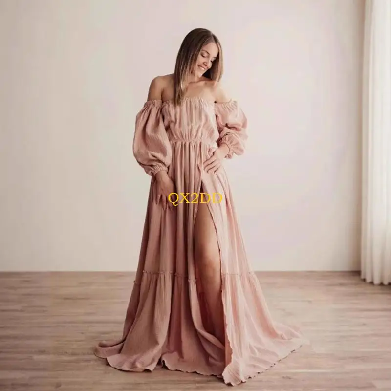 Vestido de maternidad largo fluido lavable a máquina – suave - imagen 3