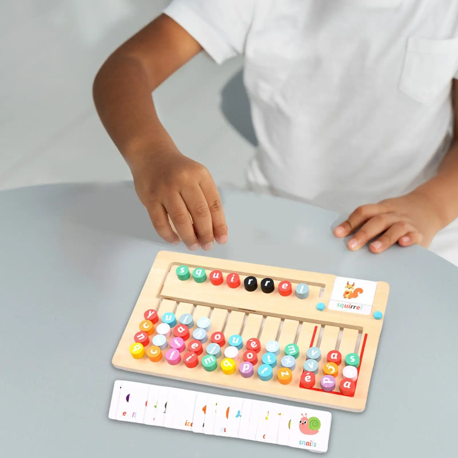 Juego de letras Montessori de madera para niños en guardería - imagen 4