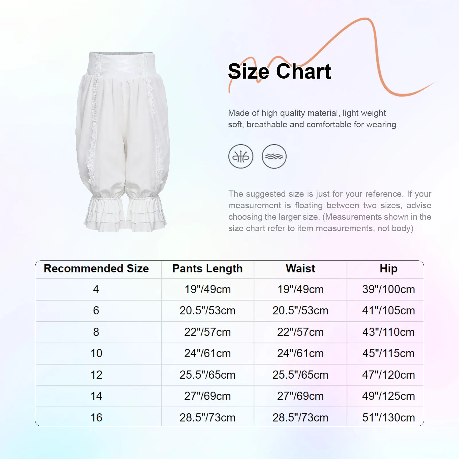 Pantalones bombachos con encaje para niñas en color albaricoque