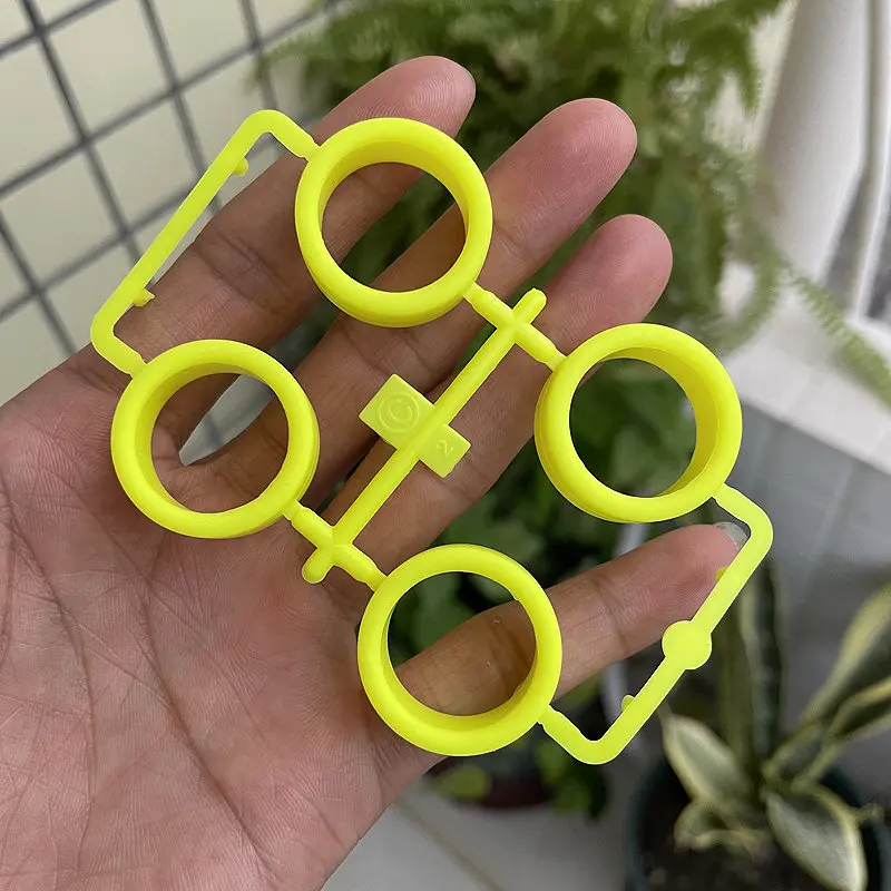 Neumáticos Mini 4WD amarillos fluorescentes hechos a mano - imagen 4