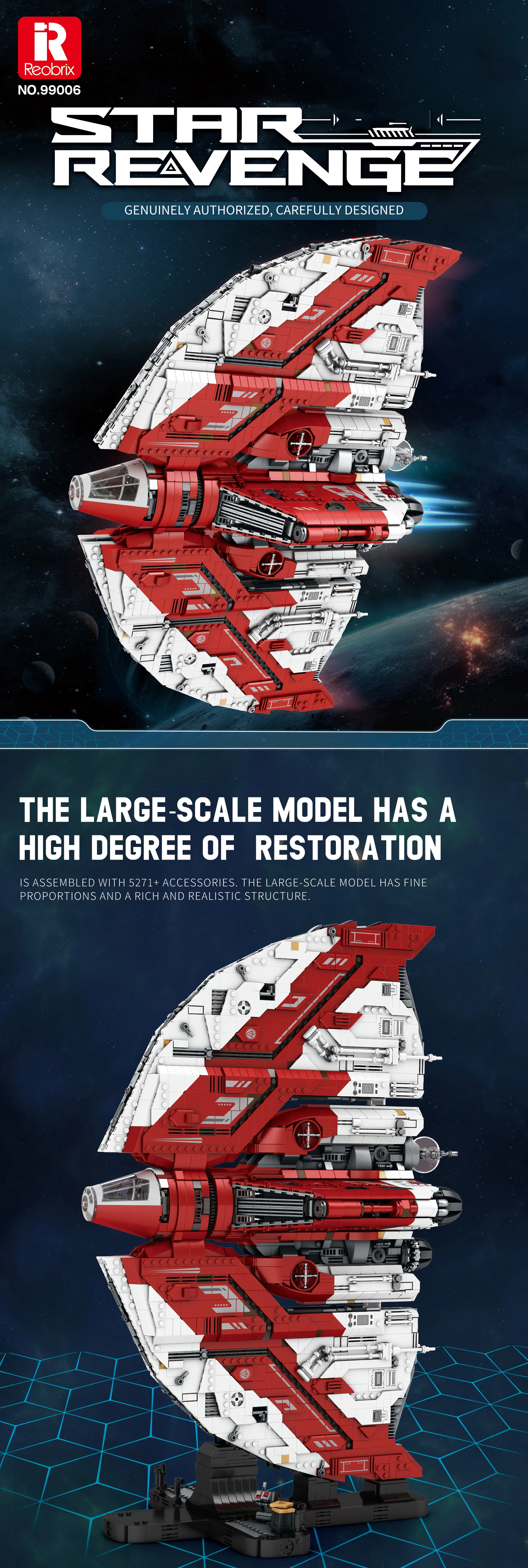 Vista del modelo de nave espacial ensamblado