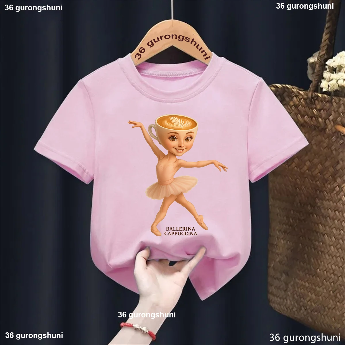 Camiseta de niña de verano con estampado bailarina Cappucina - imagen 2