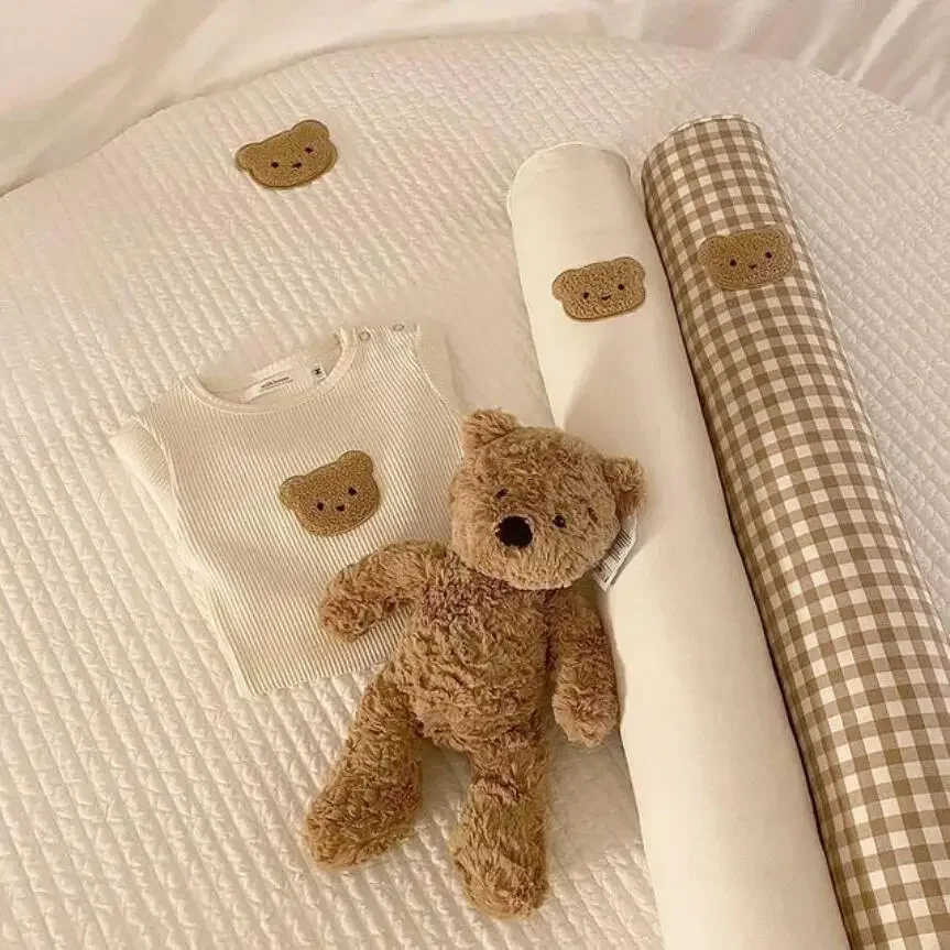 Protector de cuna acolchado cilíndrico coreano para recién nacido - imagen 3