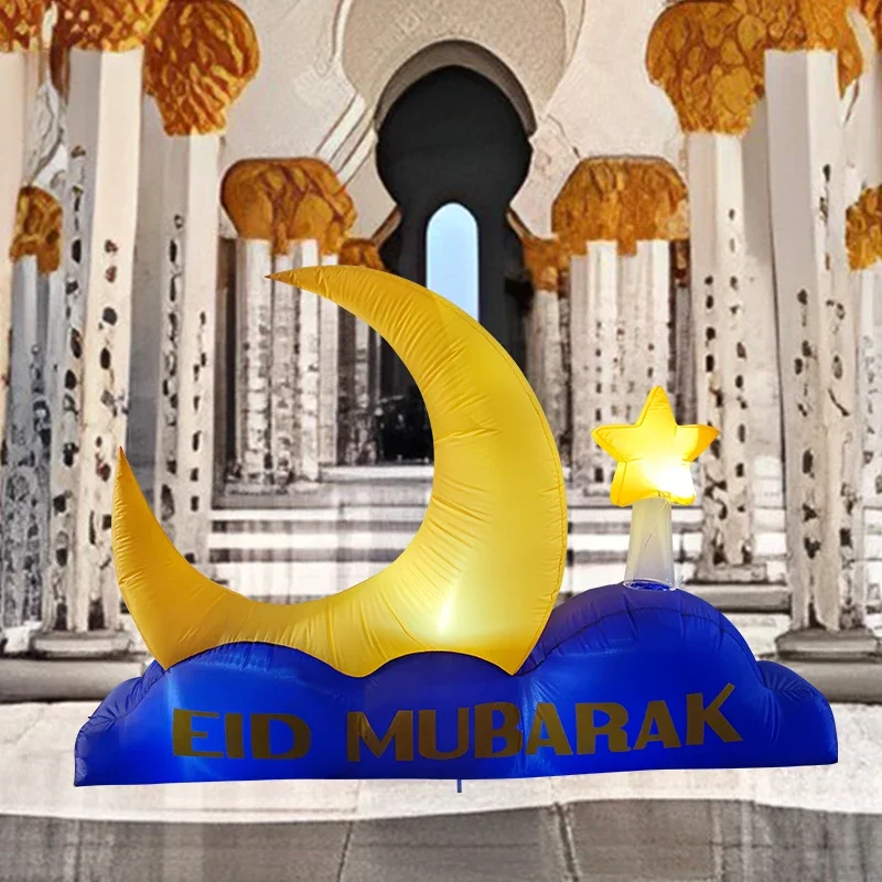 Decoración inflable de Ramadán para casa con luna y estrellas