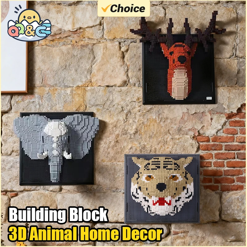 Bloques de construcción animales 3D elefante, tigre y dragón - imagen 3
