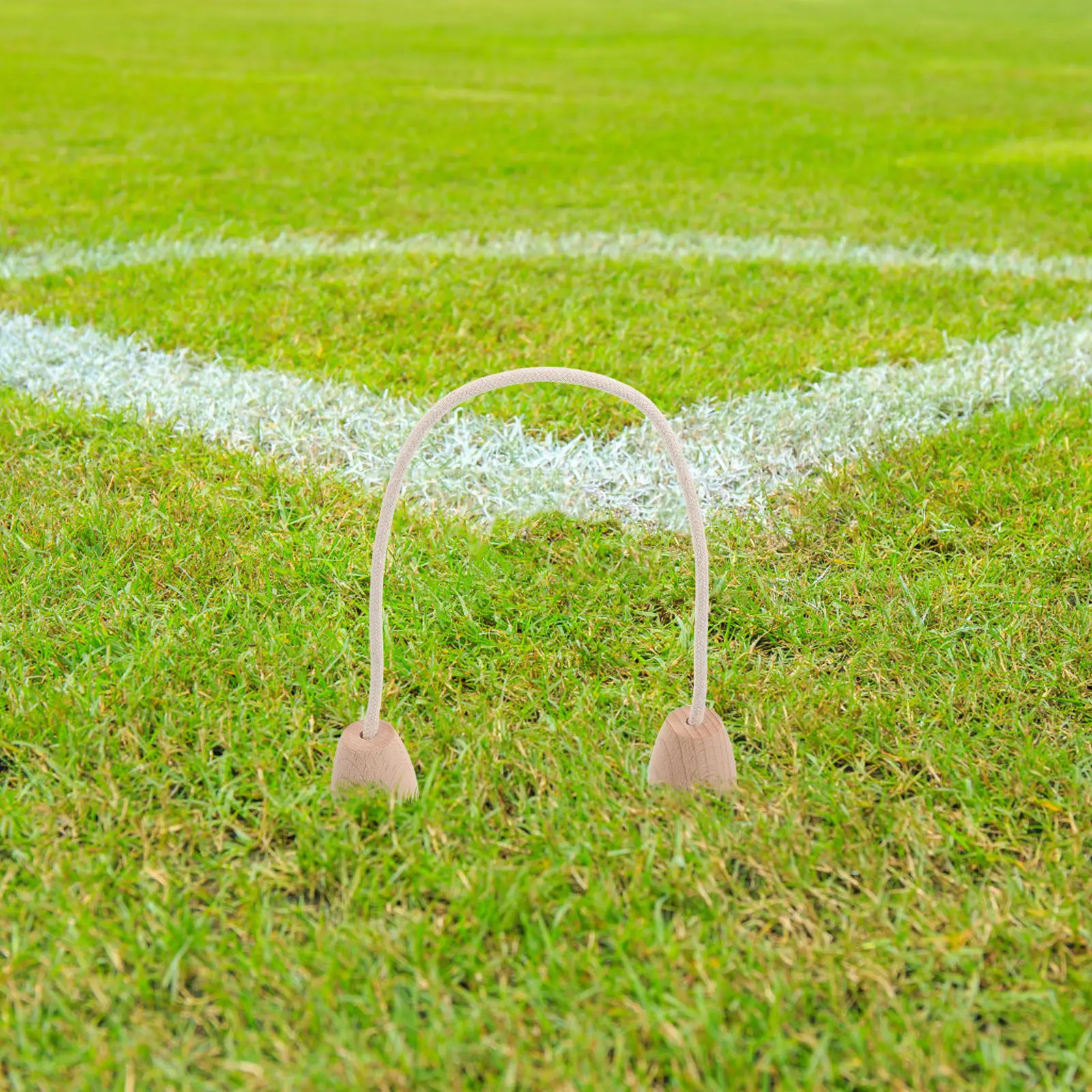 Porterías de croquet en madera con cuerda de repuesto para exterior