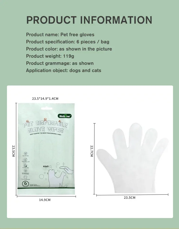 Guantes desechables para perros y gatos con toallitas sin enjuague - imagen 4