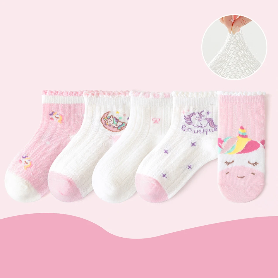 Calcetines tobilleros de malla transpirable para niñas, verano - imagen 3