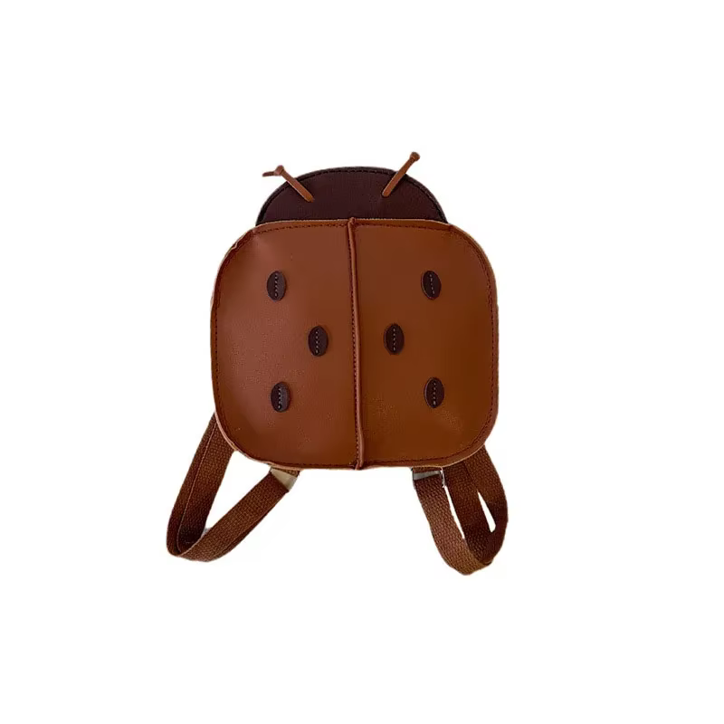 Mochila escolar mariquita en cuero PU para niños y niñas 2026