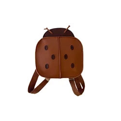 Mochila escolar mariquita en cuero PU para niños y niñas 2026