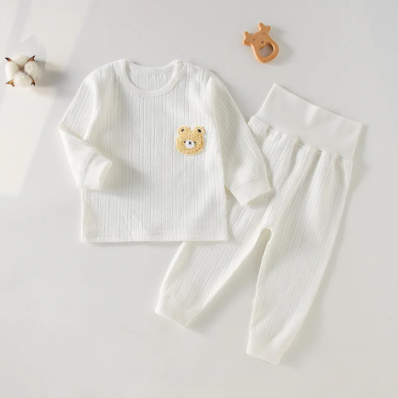 Conjunto pijama de algodón para bebé de manga larga sin costuras