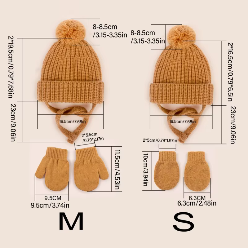 Gorro y manoplas de punto para bebé – Conjunto cálido y suave - imagen 2