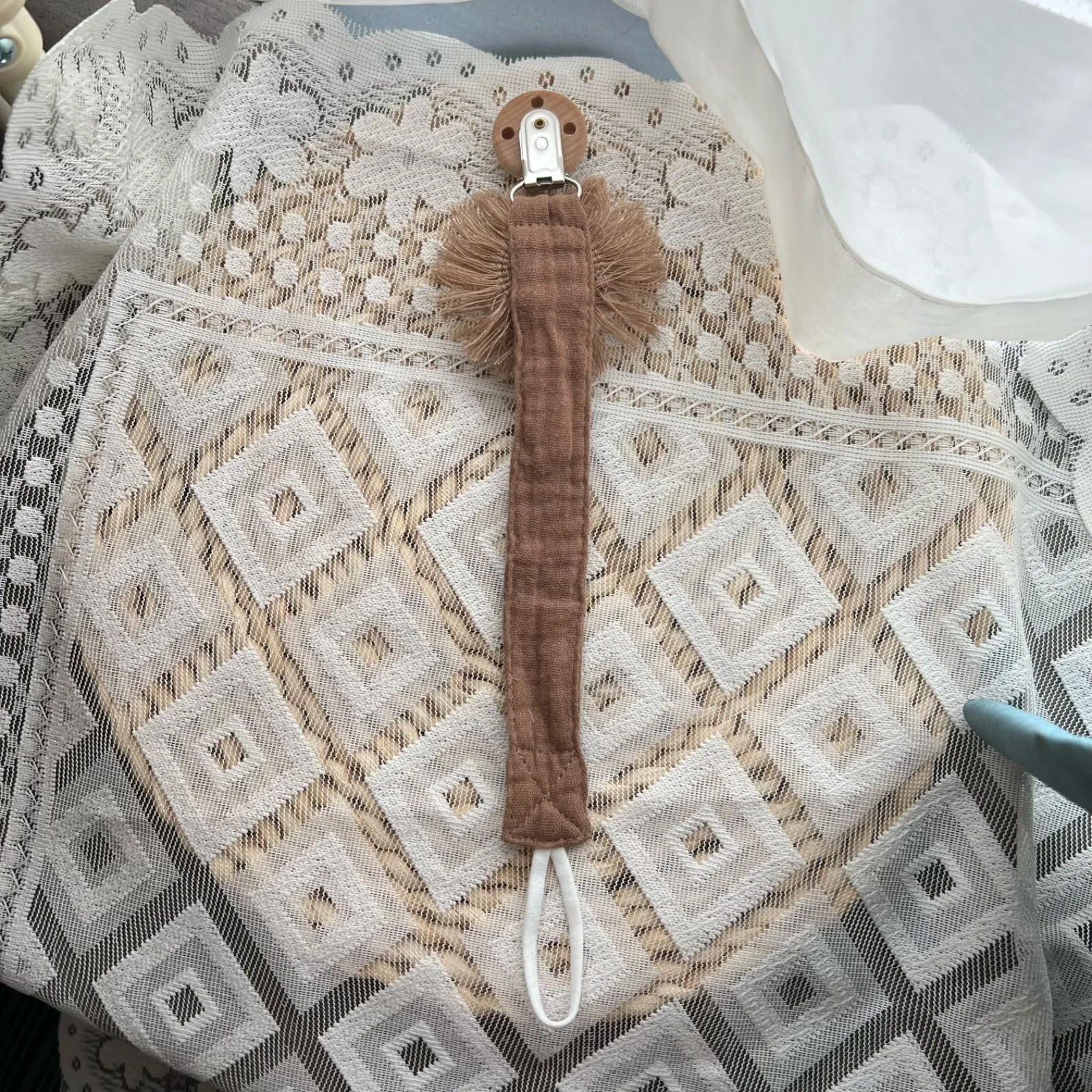 Cadena de chupete de tela con animales y cuerda antipérdida - imagen 4