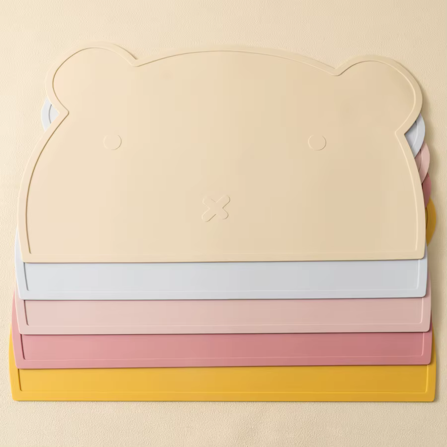 Mantel silicona para bebé – Impermeable con forma de oso