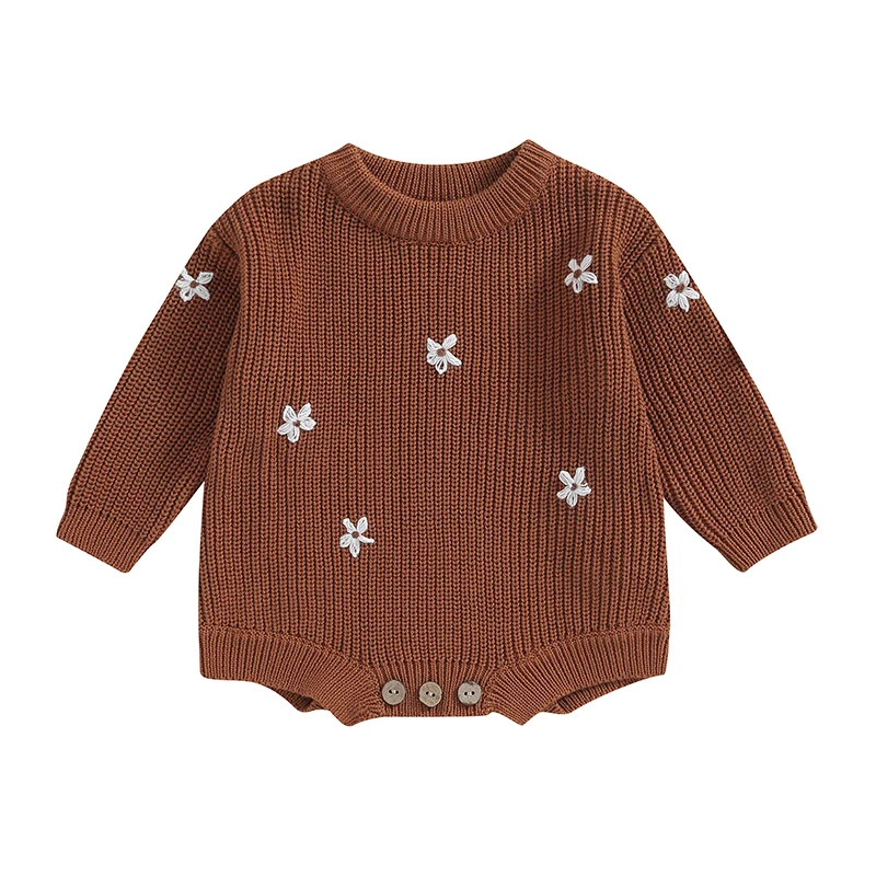 Mono de punto con bordado floral en tonos neutros