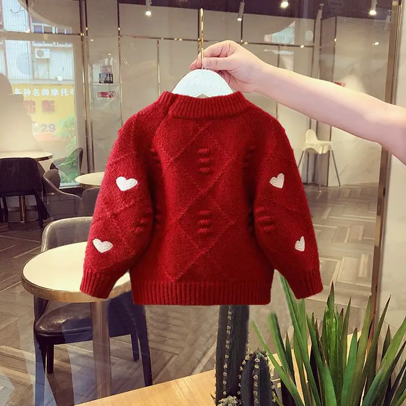 Cardigan de punto con corazón para niña – Lana suave - imagen 5
