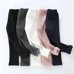 Leggings cálidos gruesos de invierno para niña en rosa y marino