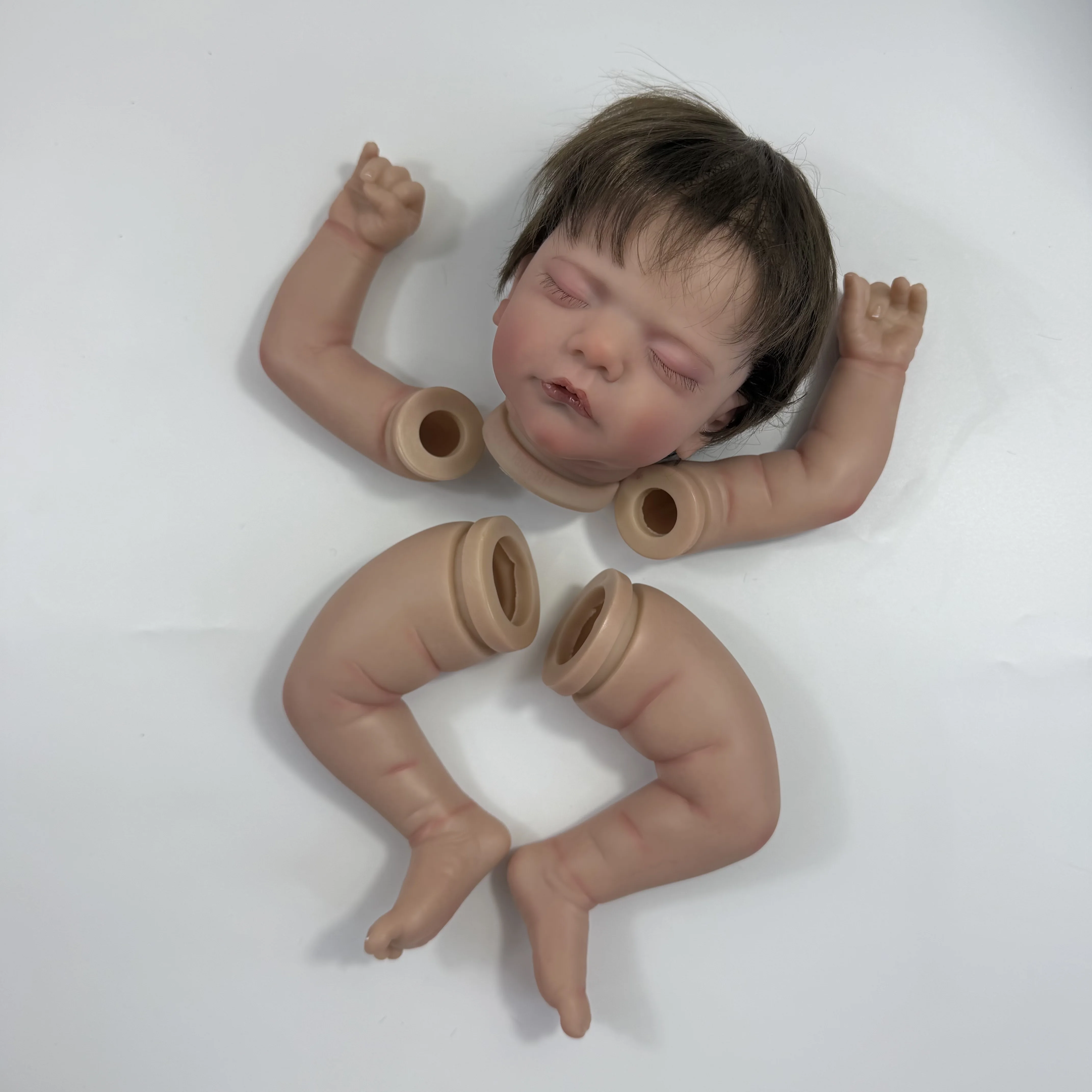 Kit de muñeca reborn Sam con pelo injertado y cuerpo de tela - imagen 3