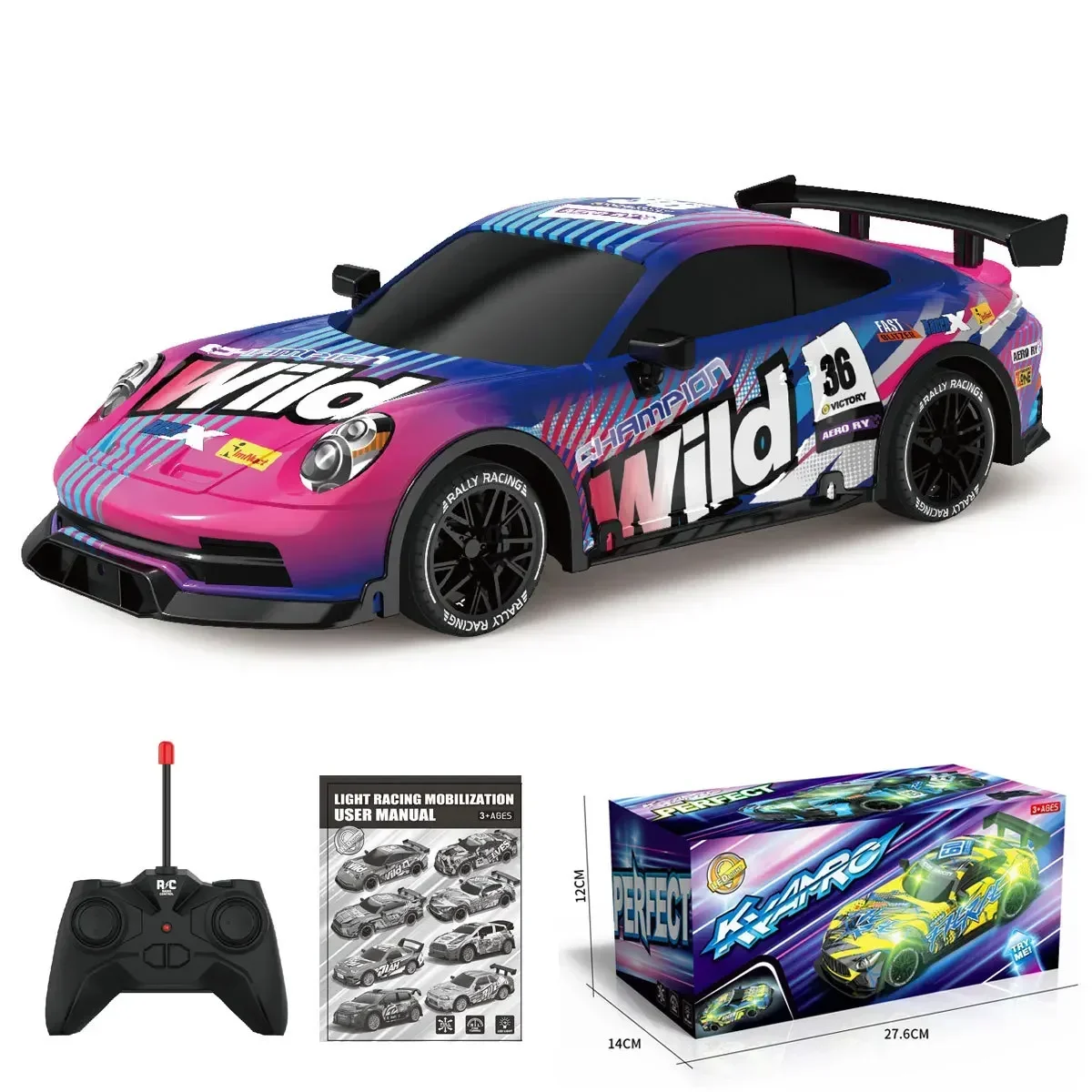 Coche teledirigido RC Buggy luminoso para carreras eléctricas