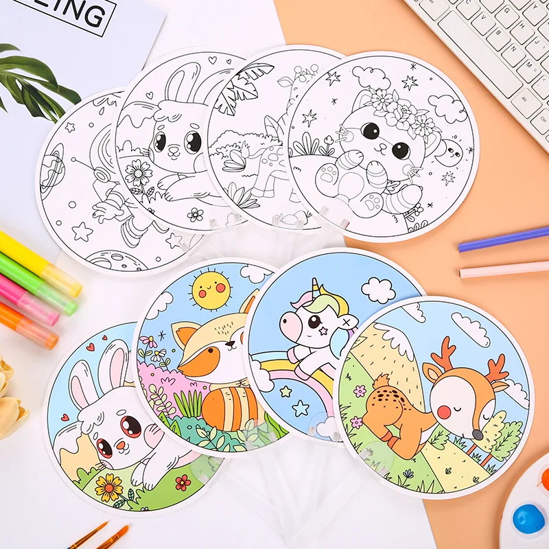 Abanicos de papel para colorear – Manualidades infantiles creativas - imagen 2