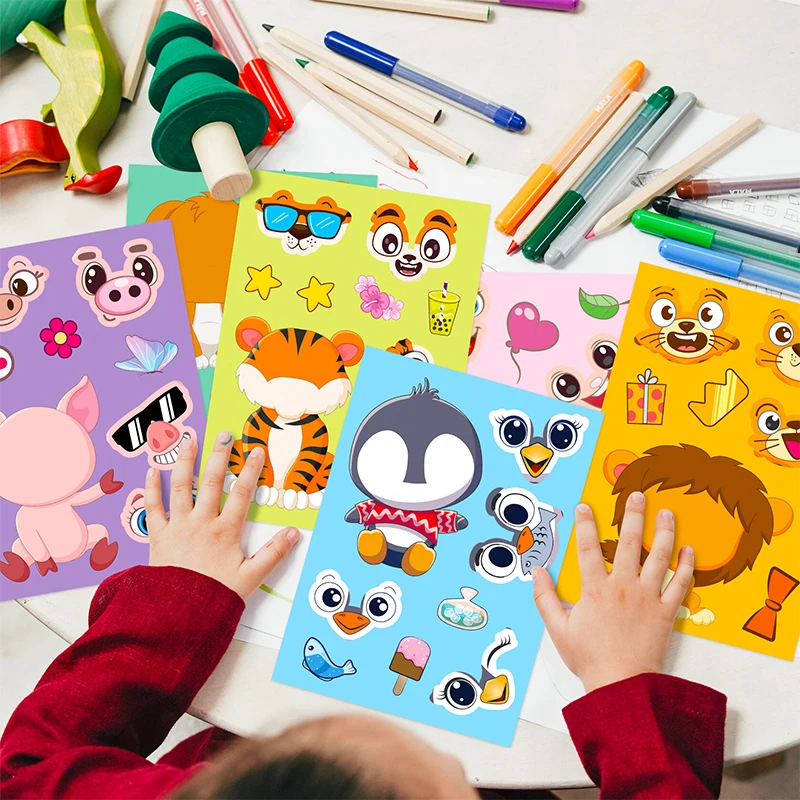 Pegatinas rompecabezas DIY de animales kawaii para niños - imagen 3