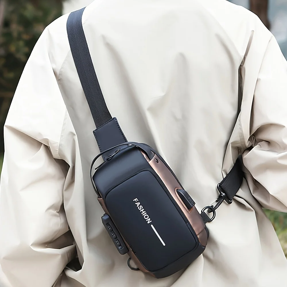 Bolso bandolera hombre multifuncional con cierre seguro para ciclismo - imagen 2