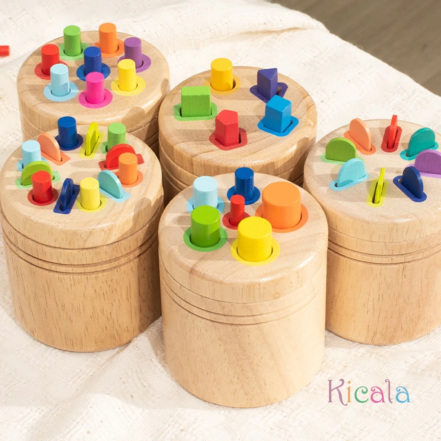 Juguete Montessori clasificación de colores en madera sensorial motricidad - imagen 3