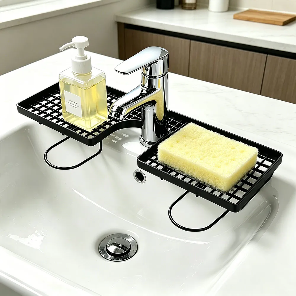 Estante para lavabo de malla con drenaje y sin taladrar - imagen 2