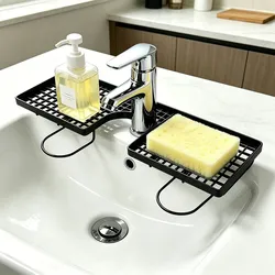 Estante para lavabo de malla con drenaje y sin taladrar