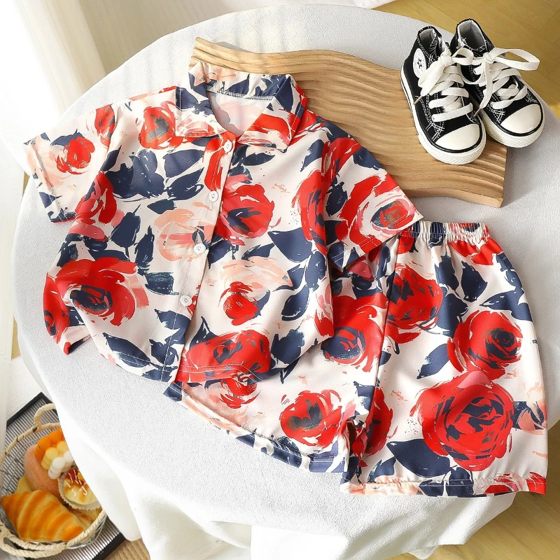 Conjunto de verano para niño con camiseta holgada y pantalón corto - imagen 3