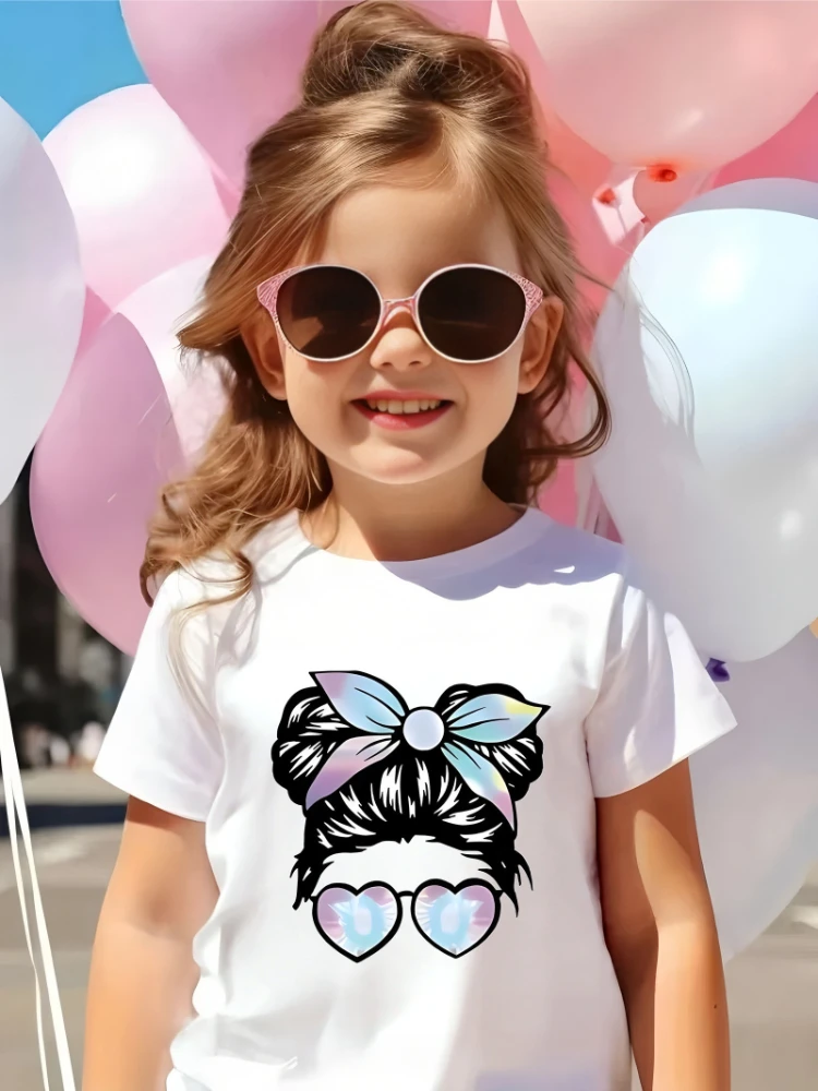 Camiseta de verano manga corta para niña con estampado - imagen 5
