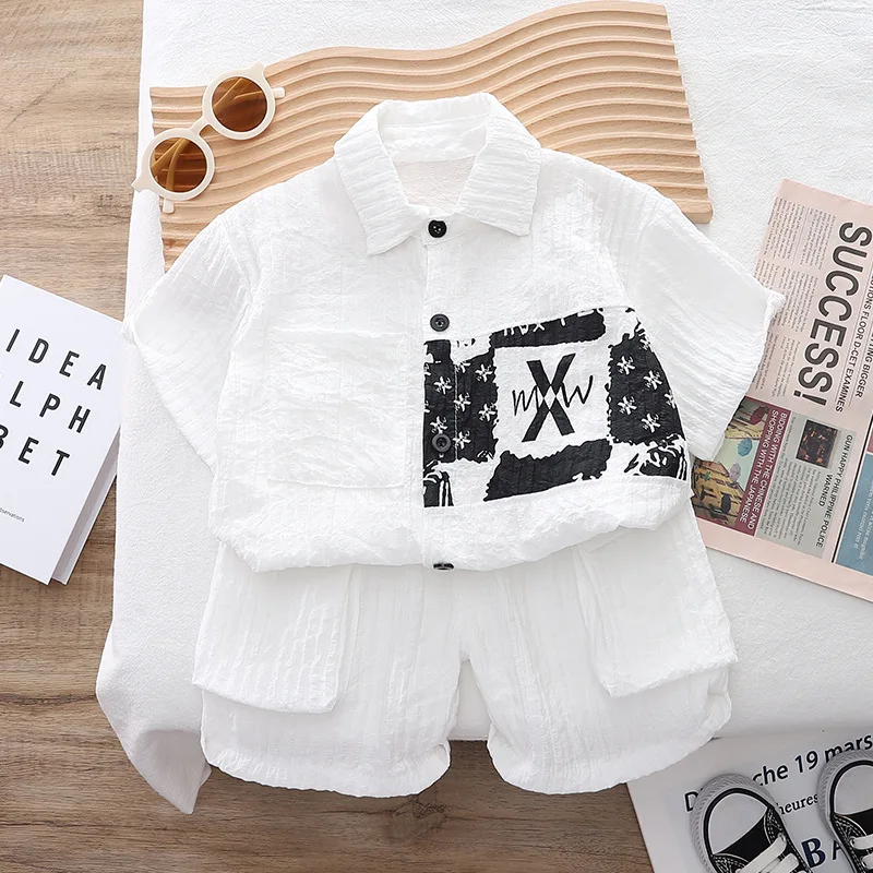 Ropa de verano para bebé – conjunto informal camisa y pantalón corto - imagen 2