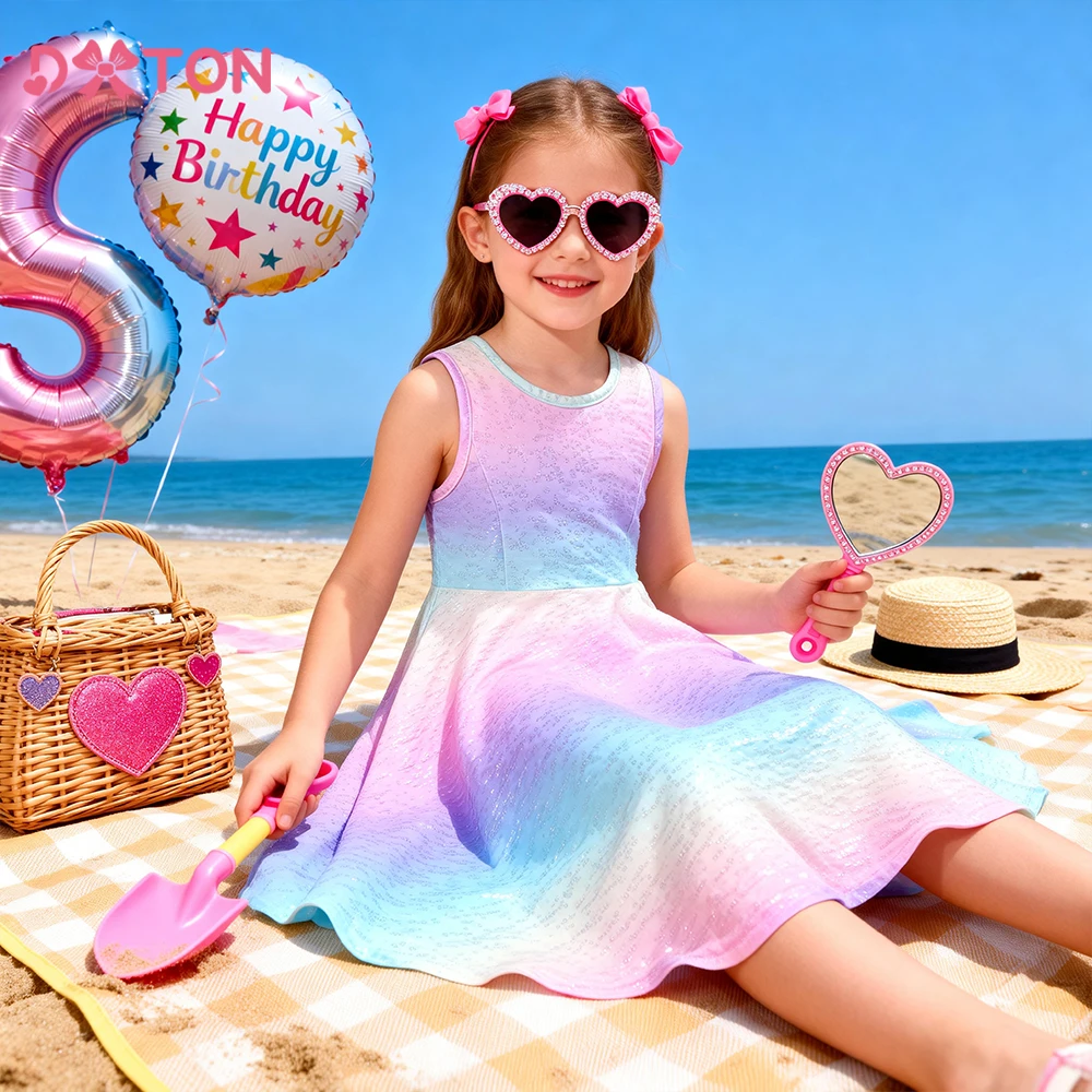DXTON vestido de verano sin mangas para niña estilo sirena A