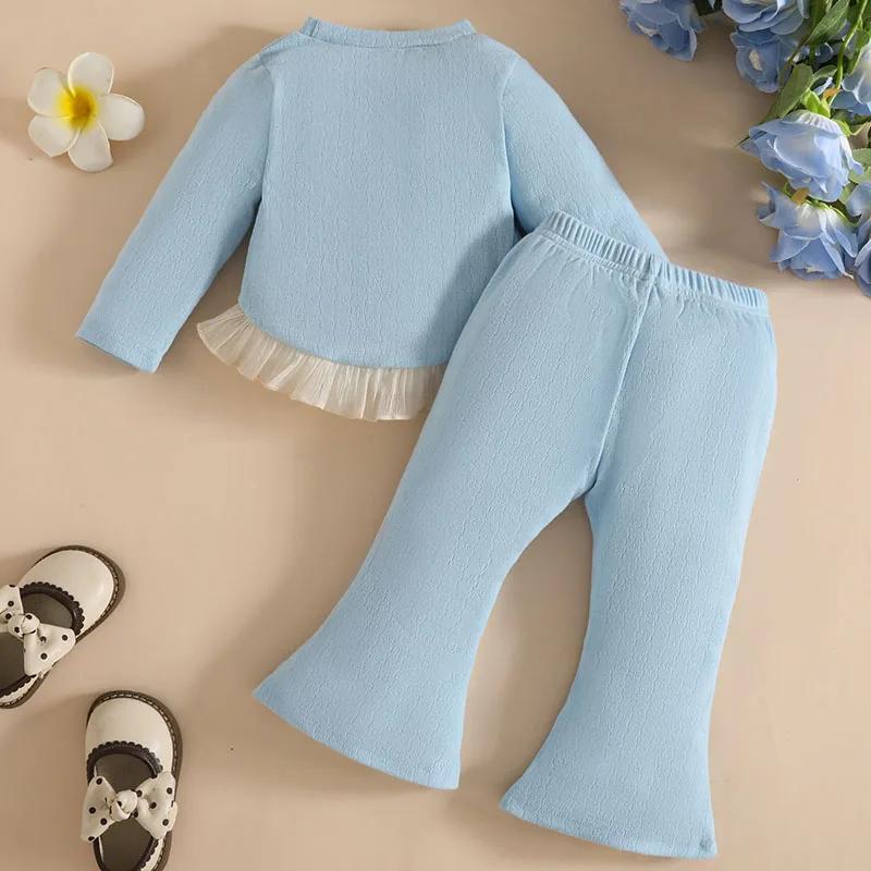 Conjunto bebé niña floral de camiseta manga larga y pantalón - imagen 5