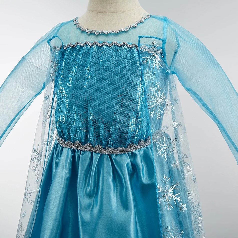 Disfraz Elsa Frozen para niña con lentejuelas y pedrería - imagen 4