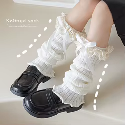 Calentadores de piernas con lazo decorativo para niños y niñas