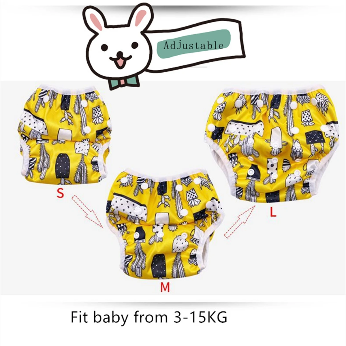 Pañales de natación reutilizables para bebé ajustables lavables - imagen 5
