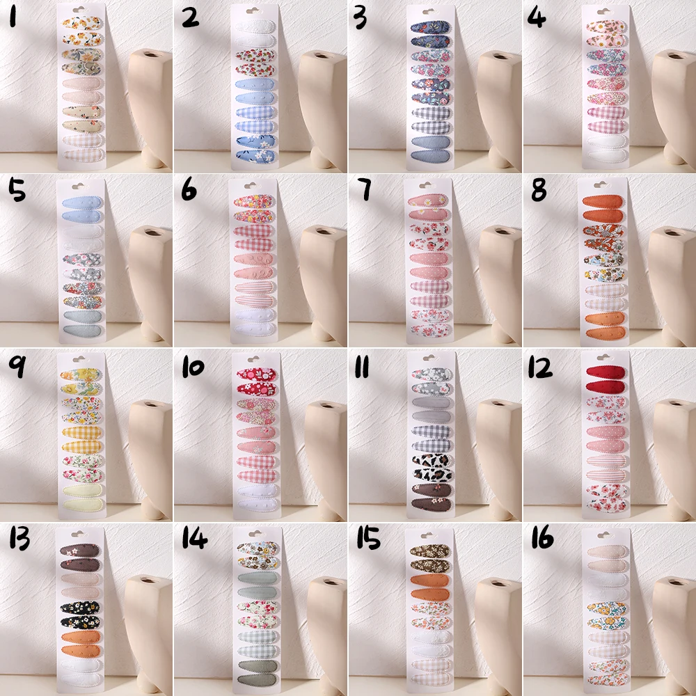 Set completo de 10 horquillas infantiles a cuadros